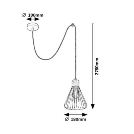 Rabalux - Luster na sajli 1xE27/40W/230V crna/bukva