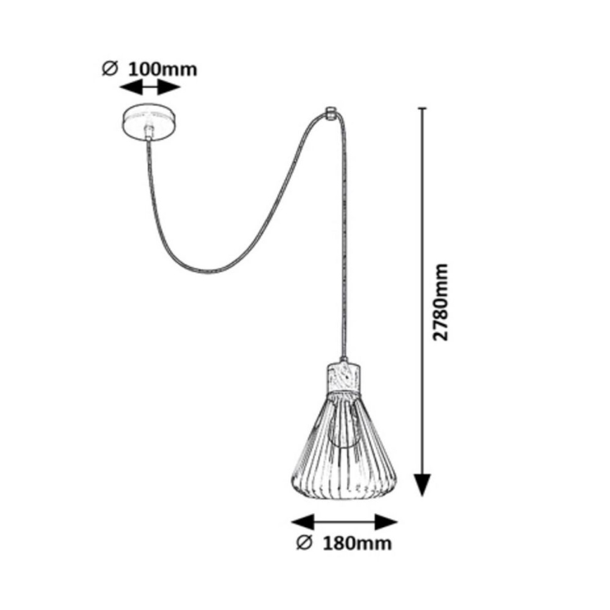 Rabalux - Luster na sajli 1xE27/40W/230V crna/bukva