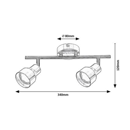 Rabalux - Ugradbena svjetiljka 2xGU10/50W/230V