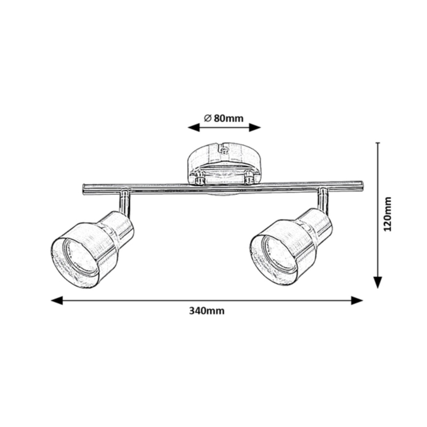 Rabalux - Ugradbena svjetiljka 2xGU10/50W/230V