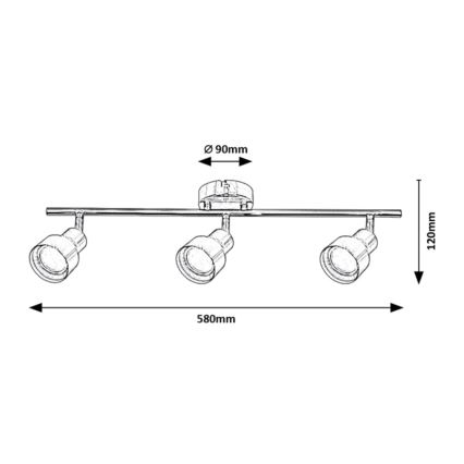 Rabalux - Ugradbena svjetiljka 3xGU10/50W/230V