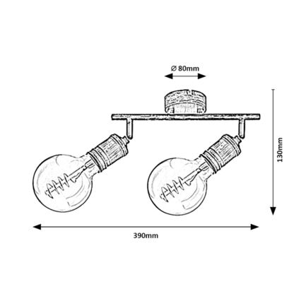 Rabalux - Ugradbena svjetiljka 2xE27/25W/230V