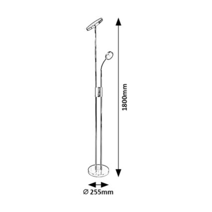 Rabalux - LED dimabilna podna lampa LED/18,5W/230V + LED/4,5W mat krom