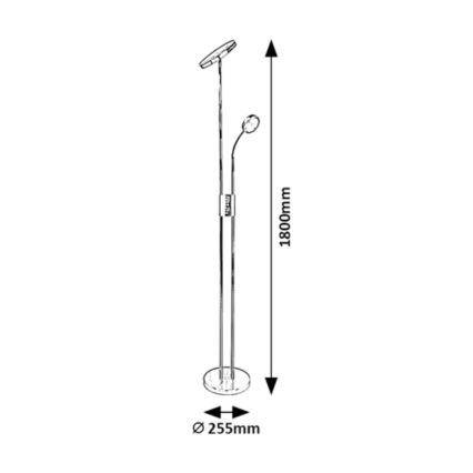 Rabalux - LED Prigušiva podna lampa LED/18,5W/230V + LED/4,5W crna