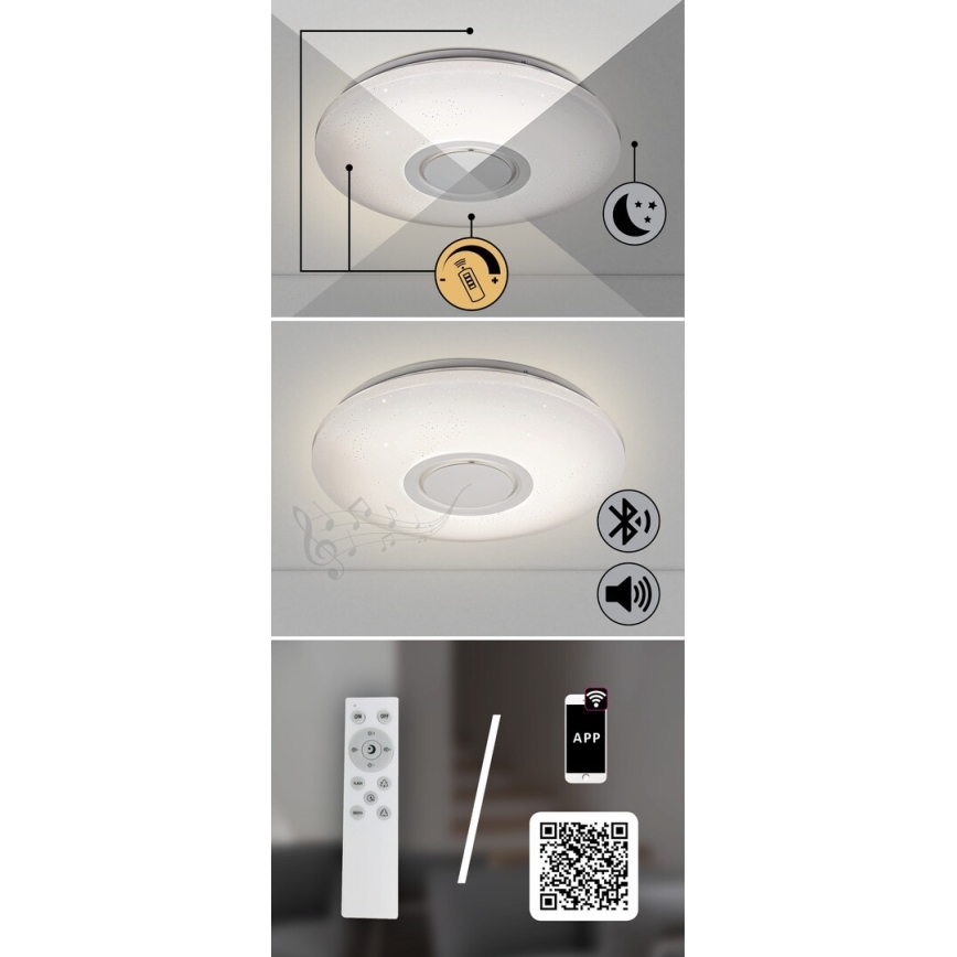Rabalux - LED RGB Prigušiva stropna svjetiljka sa zvučnikom LED/24W/230V Wi-Fi Tuya + daljinski upravljač