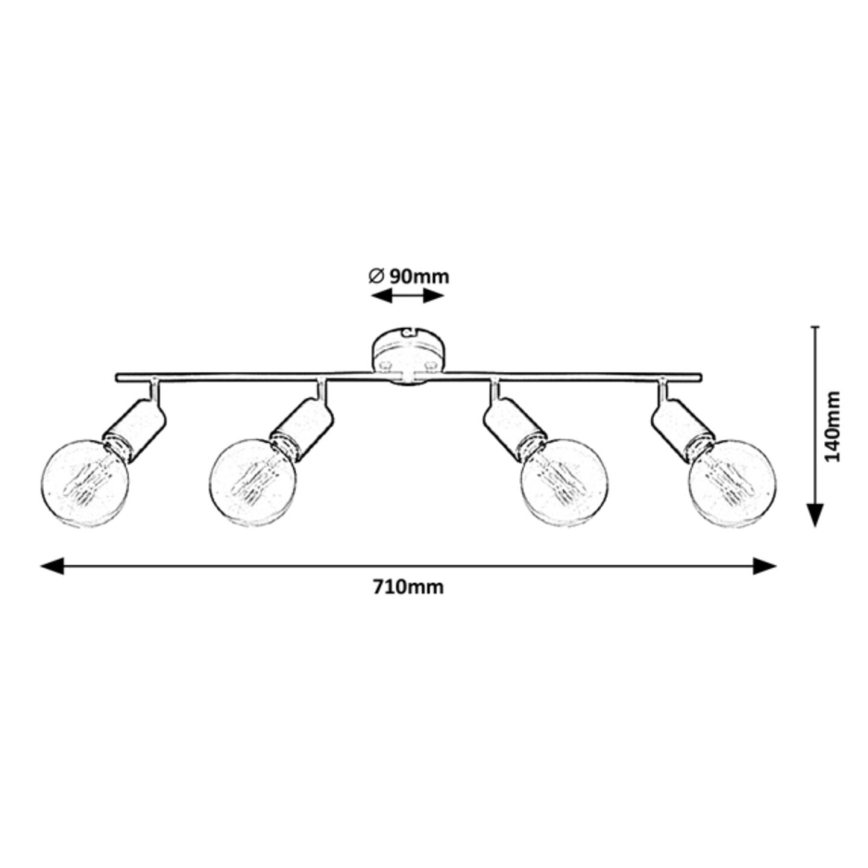 Rabalux - Ugradbena svjetiljka 4xE27/40W/230V
