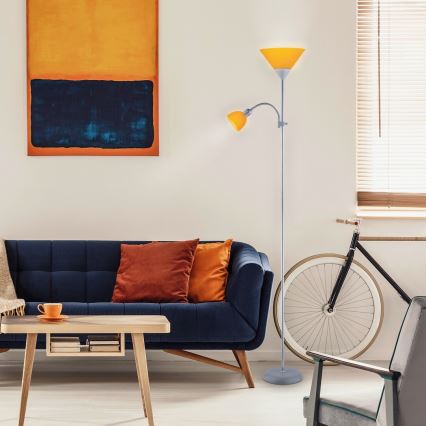 Rabalux - Podna lampa 1xE27/100W+E14/25W siva/narančasta