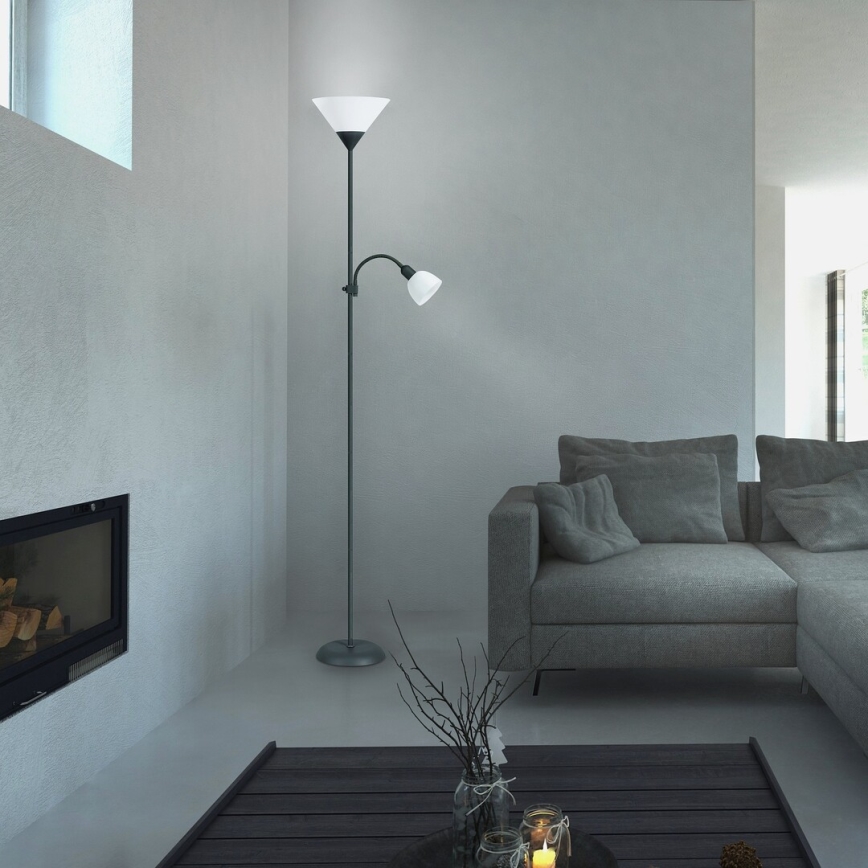 Rabalux - Podna lampa 1xE27/100W+E14/25W crna/bijela