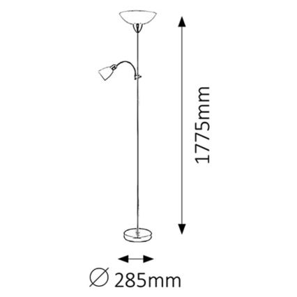 Rabalux - Podna lampa 1xE27/60W+E14/40W