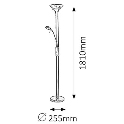 Rabalux - Prigušiva podna lampa 1xR7s/230W + 1xG9/40W