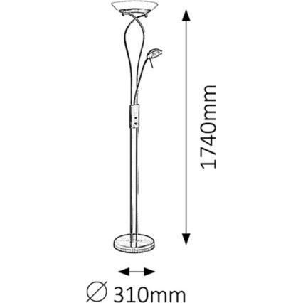 Rabalux - Prigušiva podna lampa 1xR7s/230W + 1xG9/40W