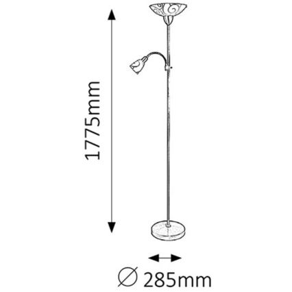 Rabalux - Stojeća lampa 1xE27/100W + 1xE14/40W