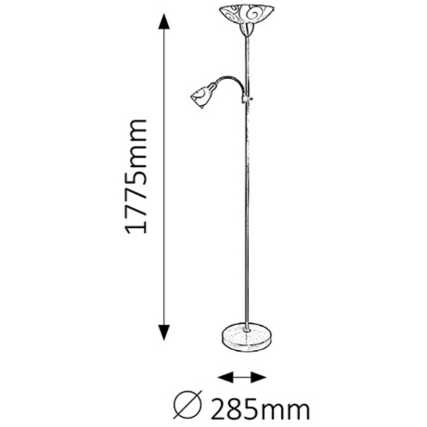 Rabalux - Stojeća lampa 1xE27/100W + 1xE14/40W