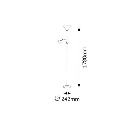 Rabalux - Podna lampa 1xE27/100W+1xE14/25W/230V smeđa