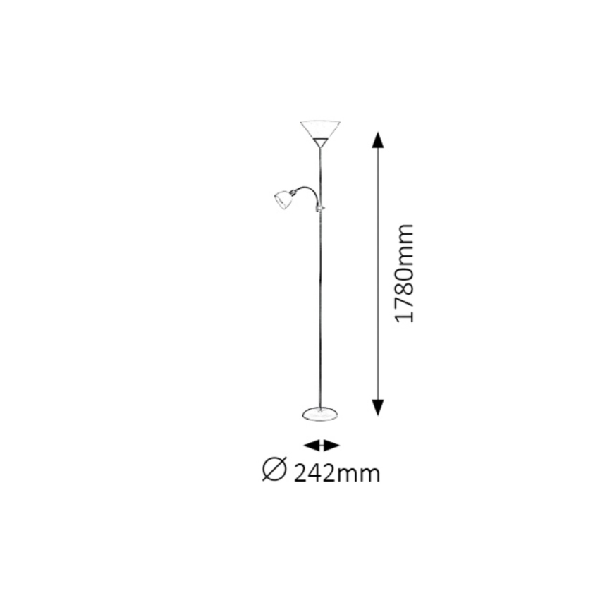 Rabalux - Podna lampa 1xE27/100W+1xE14/25W/230V smeđa/bijela