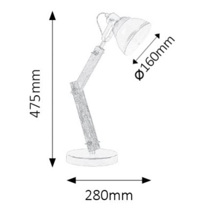 Rabalux - Stolna lampa 1xE14/15W/230V crna