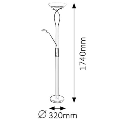 Rabalux - Podna lampa 2xE27/15W+1xG9/40W/230V crna