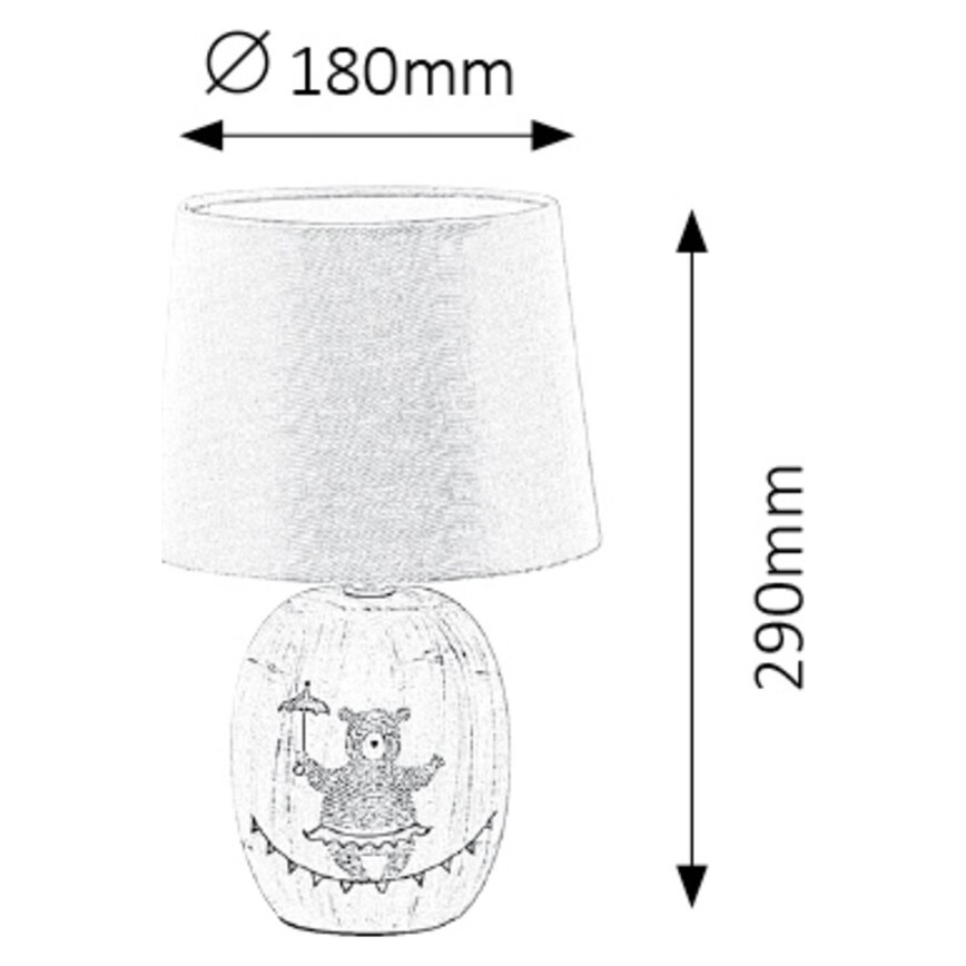 Rabalux - Dječja stolna lampa 1xE14/40W/230V siva