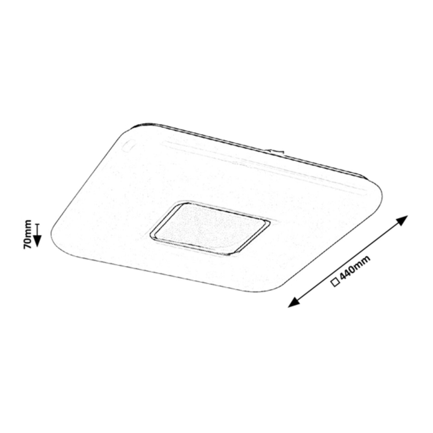 Rabalux - LED stropno svjetlo s prigušivanjem LED/70W/230V + daljinski upravljač 44x44 cm