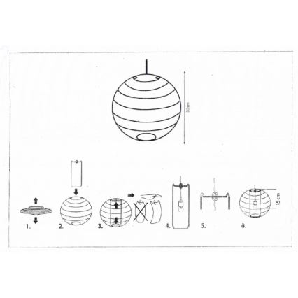 Rabalux 4894 - Sjenilo za luster RICE bijela E27 pr. 30 cm