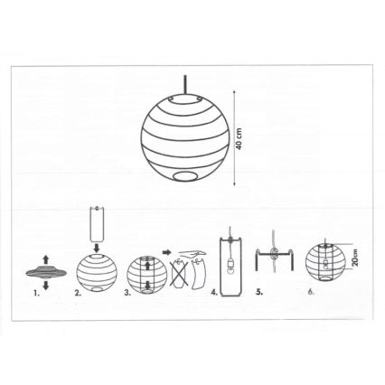 Rabalux - Sjenilo bijela E27 pr. 40 cm