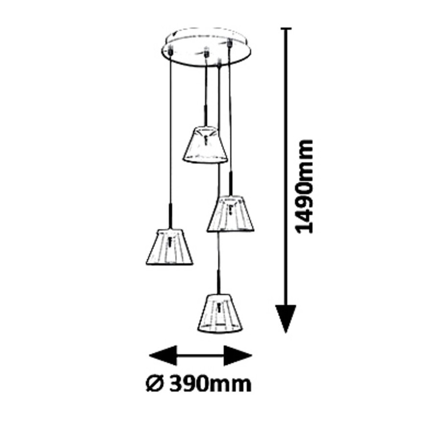 Rabalux - LED Luster na sajli AVIANA 4xLED/6W/230V