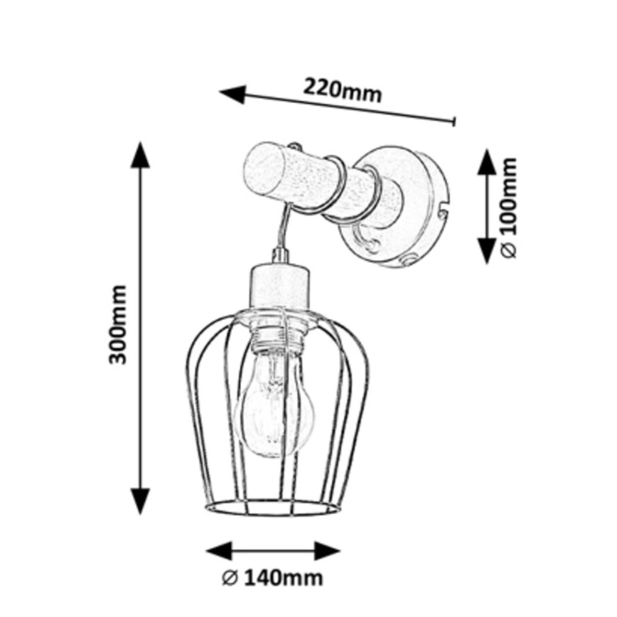 Rabalux - Zidna svjetiljka 1xE27/40W/230V kaučukovac