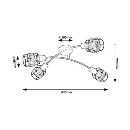 Rabalux - Stropna lampa 4xE14/25W/230V