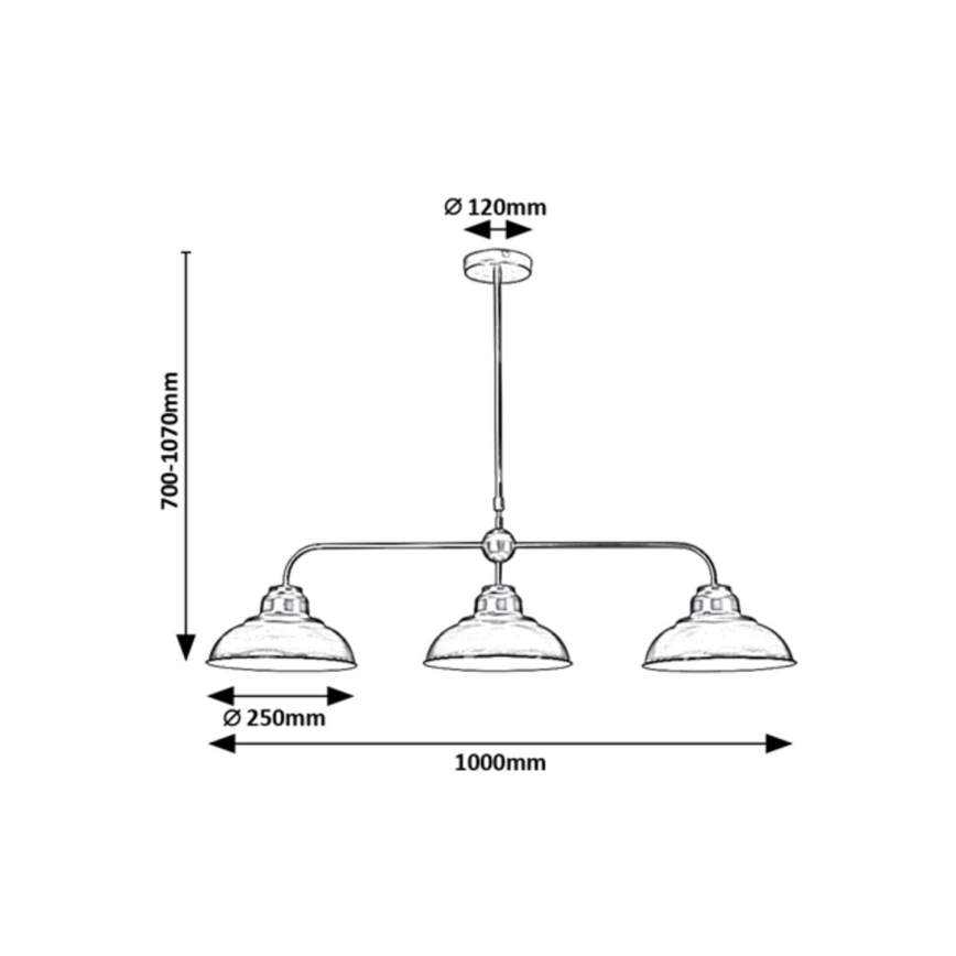 Rabalux - Luster na štapu 3xE27/60W/230V