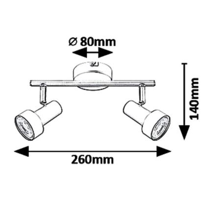 Rabalux 5323 - Reflektorska svjetiljka KONRAD 2xGU10/50W/230V