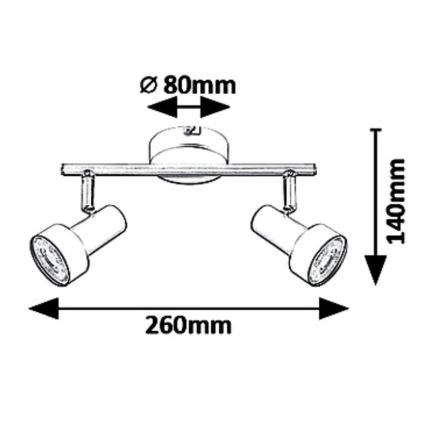 Rabalux - Ugradbena svjetiljka 2xGU10/50W/230V