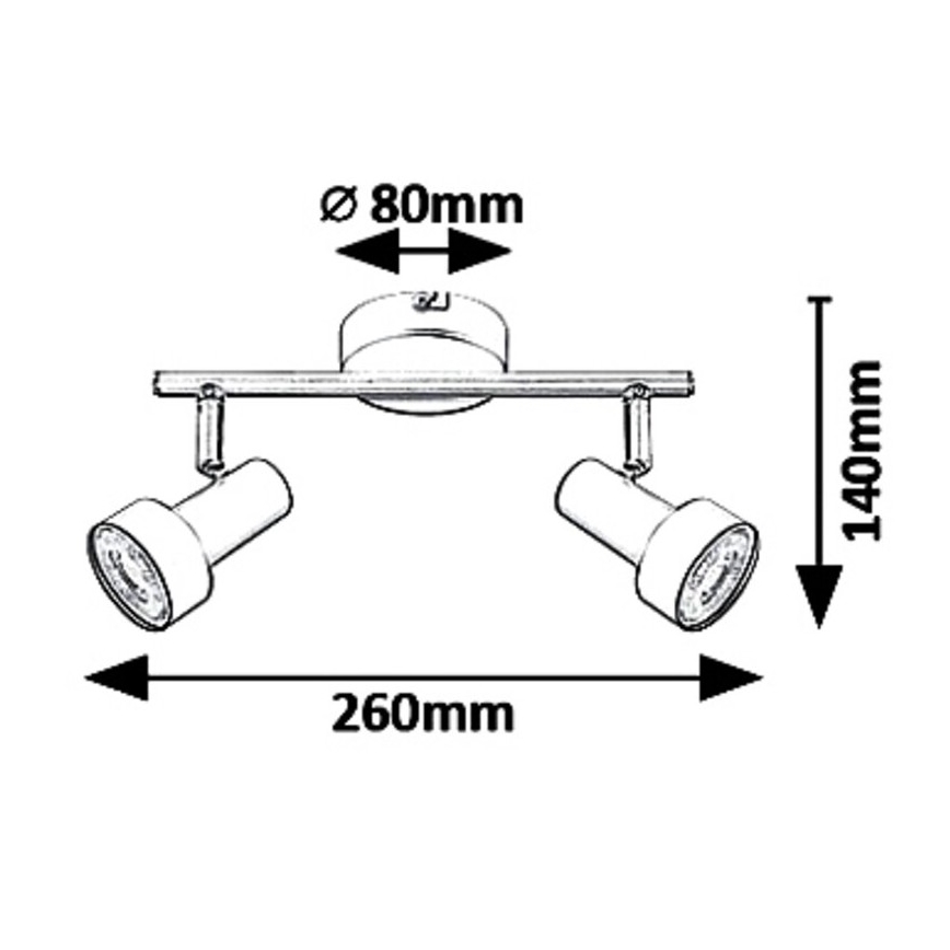 Rabalux - Ugradbena svjetiljka 2xGU10/50W/230V