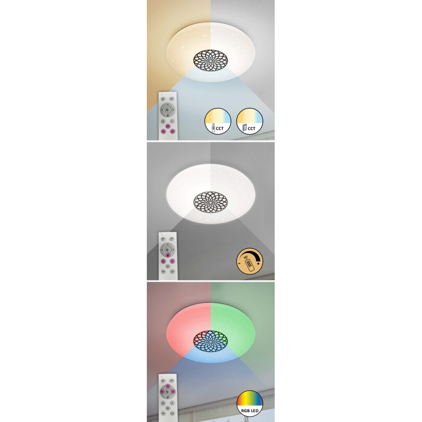 Rabalux - LED RGB Prigušiva stropna svjetiljka LED/40W/230V 3000-6500K Wi-Fi Tuya pr. 60 cm + daljinski upravljač