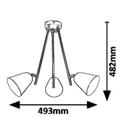 Rabalux 5376 - Viseći luster ALDER 3xE14/40W/230V