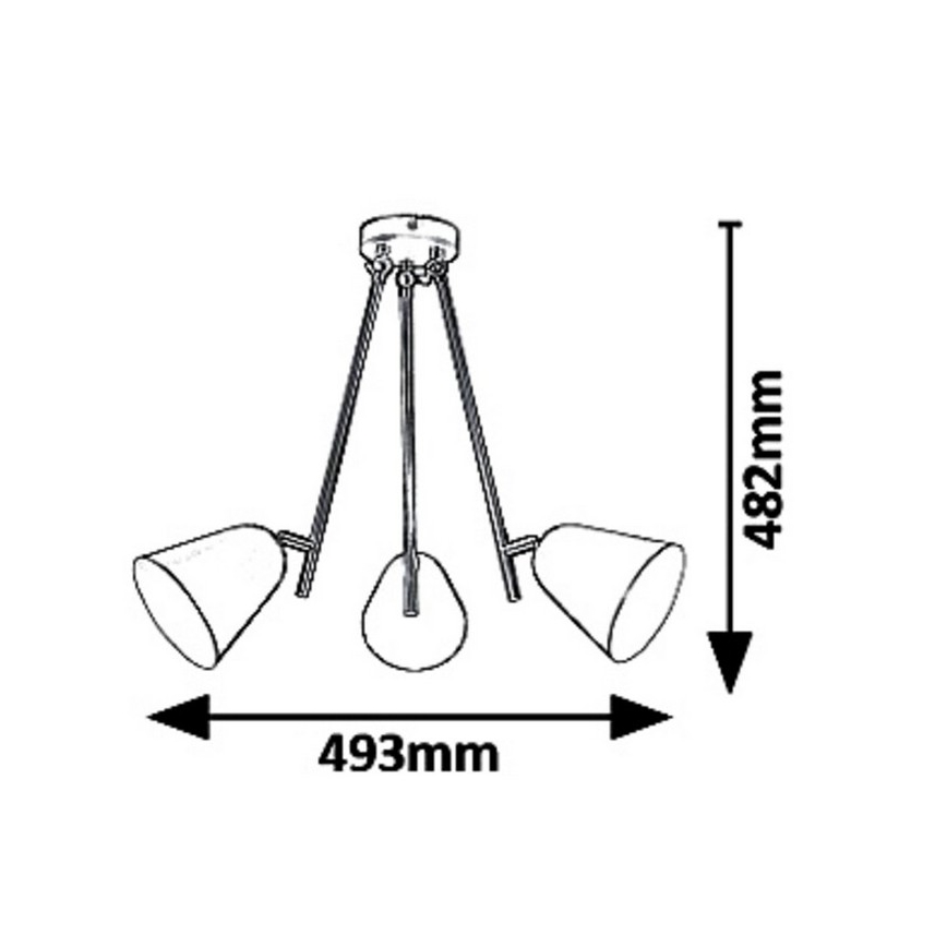 Rabalux 5376 - Viseći luster ALDER 3xE14/40W/230V