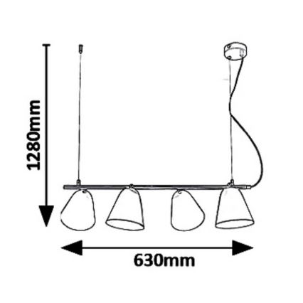 Rabalux - Luster na užetu ALTDER 4xE14/40W/230V