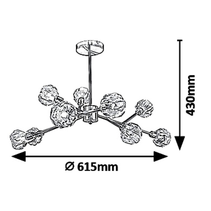 Rabalux 5395 - Viseći luster KASSIA 9xG9/5W/230V