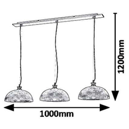 Rabalux 5460 - Luster na sajli PETRINA 3xE27/40W/230V