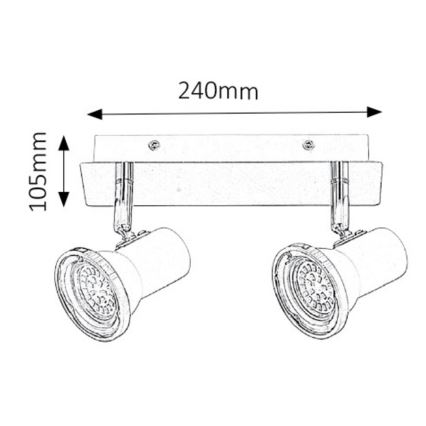 Rabalux - LED Reflektorska svjetiljka za kupaonicu 2xGU10/4,5W/230V IP44