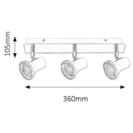 Rabalux - LED Reflektorska svjetiljka za kupaonicu 3xGU10/4,5W/230V IP44