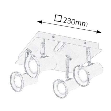 Rabalux - LED Reflektorska svjetiljka za kupaonicu 4xGU10/4,5W/230V IP44