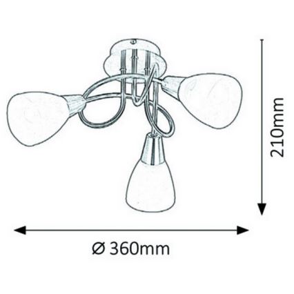 Rabalux - Nadgradni luster 3xE14/40W/230V mat krom