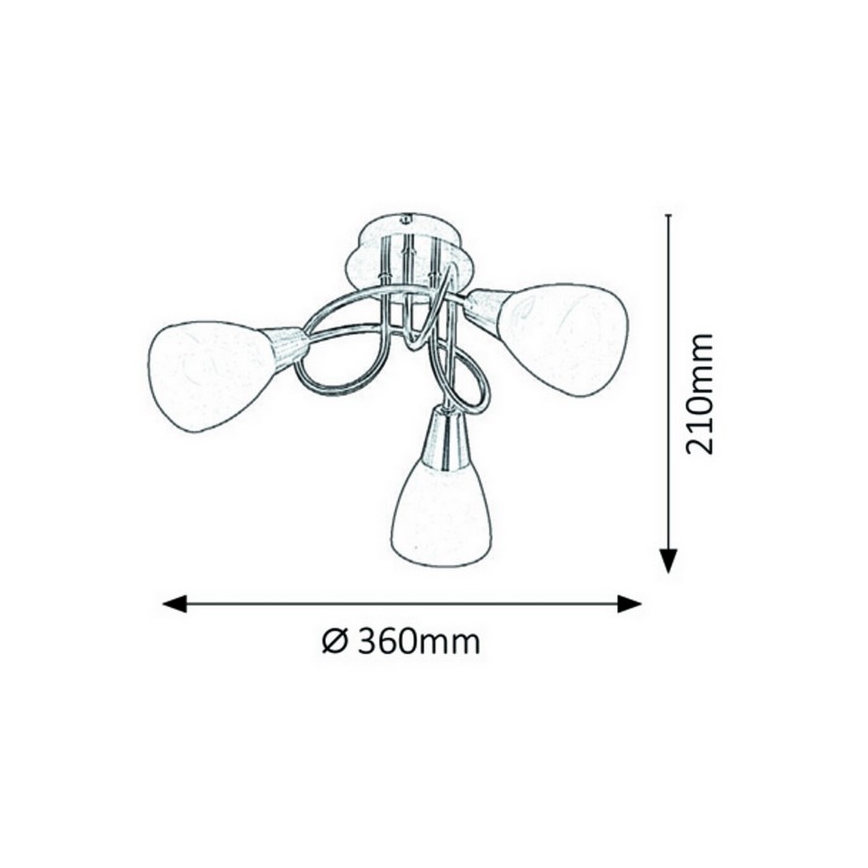 Rabalux - Nadgradni luster 3xE14/40W/230V mat krom