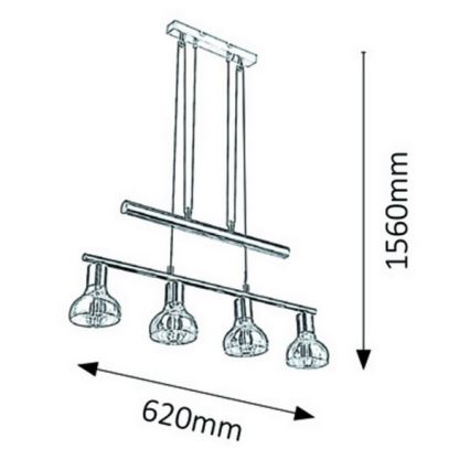 Rabalux 5551 - Luster na sajli HOLLY 4xE14/40W/230V zlatna