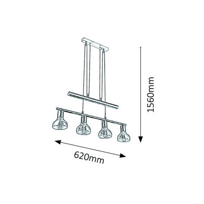 Rabalux 5551 - Luster na sajli HOLLY 4xE14/40W/230V zlatna