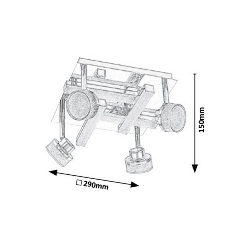 Rabalux - LED Stropna reflektorska svjetiljka 4xLED/5W/230V + 4xLED/3W/230V