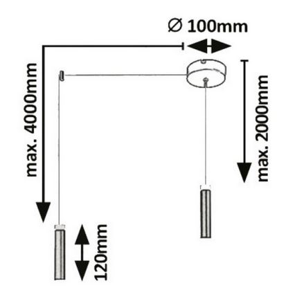 Rabalux - LED luster na užetu LED/7W/230V