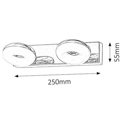 Rabalux - LED Svjetiljka za kupaonicu 2xLED/5W/230V IP44