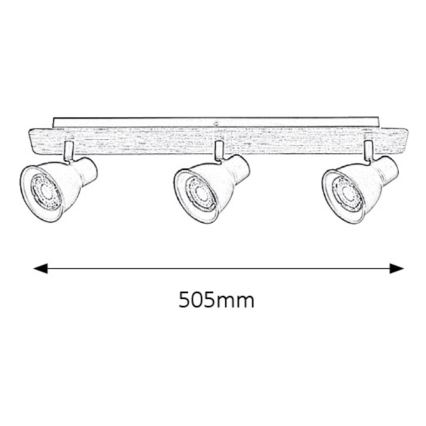 Rabalux - Stropna svjetiljka 3xGU10/35W/230V