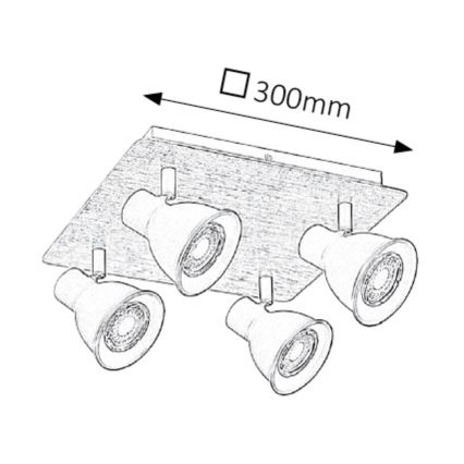 Rabalux - Stropna svjetiljka 4xGU10/35W/230V